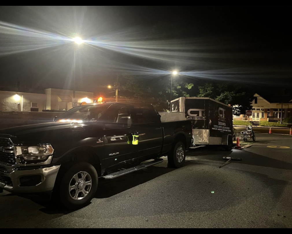 CT Line Striping crew on a night job